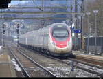 SBB - RABe 510 106 + 610 ... bei der durchfahrt im Bhf. Münsingen am 22.01.2024