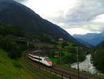 ETR 610 XXX als EC 22 (Milano Centrale - Chiasso - Bellinzona - Arth-Goldau - Zürich HB) am 22.7.2015 bei Wassen.