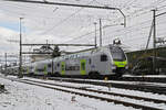 RABe 515 638-5 MUTZ der BLS verlässt am 18.01.2023 den Bahnhof Herzogenbuchsee.