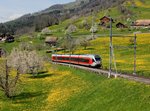 Der RABe 526 046 als S 31 nach Biberbrugg am 23.04.2012 unterwegs bei Steinerberg.