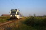 RABe 526 740-6 und 526 707-5 fahren am 28.09.2009 gleich in Tgerwilen-Gottlieben ein.