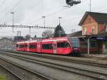 bls - Triebwagen ABe 2/8  526 263-9 im Bahnhof Aarberg am 20.11.2010