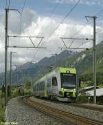 BLS RABe535 102 Ltschberger near Reichenbach im Kandertal running as RE3260 (Brig-Bern) early in the morning on the 30th of May in 2009