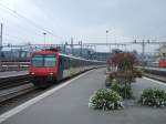 SBB: Mit dem RBDe 560 121  Mels  am Zugschluss trifft der RE am 11.09.09 von Olten in Luzern ein.