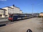 RBDe 561 003-5 (ex RBDe 560 133-1 ''Riehen'') schiebt am 29.11.2011 in Porrentruy den RE 2675 nach Delle.