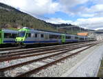 BLS - Triebwagen RBDe 4/4 565 729-1 abgestellt im Bahnhofsareal in Zweisimmen am 20.11.2022