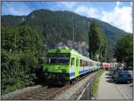 BLS-Regionalzug RBDe 565 in Richtung Spiez, aufgenommen am 28.07.2008 kurz vor Erreichen des Bahnhof Interlaken-West.