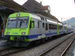 Triebwagen RBDe 4/4 565 741-6 und mit Jumbo 2 Kl.Personenwagen B 608 und mit Steuerwagen ABt 995 im Bahnhof von Langnau am 23.02.2007