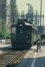 SBB - Triebwagen BDe 4/4 1638 in Rorschach Hafen im Mai 1985 .. Bild ab Dia