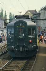 SBB - Triebwagen BDe 4/4 1645 in Rorschach Hafen im Mai 1985 .. Bild ab Dia