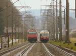 SBB - 460 012-8 mit RE unterwegs nach Bern und TEE RAe 1053 auf Extrafahrt bei Lyssach am 09.04.2013