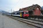 OeBB/DSF Ersatzpendel im Einsatz: RBe 540 074-2, AB EWI 507 und BDt 50 85 80-35 911-7 in Balsthal, 28.01.2018.