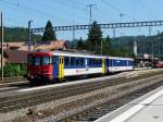 SBB / Securitrans - Triebwagen RBe 4/4 540 047-8 und Gefngnissteuerwagen bei der Durchfaht im Bahnhof Burgdorf am 01.09.2009