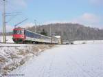 SBB EW II Pendel mit RBe 540 alls S 22 Schaffhausen-Blach am 01.02.2003 zwischen Lottstetten-Rafz