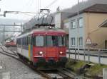 OeBB - Triebwagen RBe 4/4  205 bei Rangierfahrt im Bahnhof Sissach am 07.04.2013