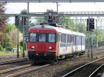 SBB - Jail-Train / Triebwagen RBe 4/4 540 045-2 mit Gefängnissteuerwagen St 50 85 89-33 900 bei der durchfahrt in Rupperswil am 25.04.2014