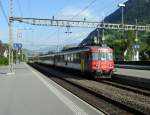 Was für ein InterCity. RBe 540 053-6 mit 3 EW IV am Haken bei der Einfahrt am 02.06.2014 in Sargans als IC 10759.