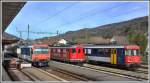 Endstation Balsthal mit RBDe 207, Re 4/4 I 10009 und RBe 205.