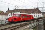 SBB Rote Pfeil von SBB HISTORIC auf Sonderfahrt.
RAe 2/4 1001 auf der Aarebrücke Solothurn am 15. Juli 2020.
Foto: Walter Ruetsch