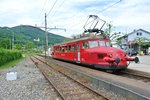 Kulturtag Thal 2016; Pendelfahrten mit dem roten Pfeil RBe 2/4 202 zwischen Balsthal und Oensingen: Oensingen, 22.05.2016.