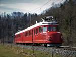 Und wieder mal ist der Roter Doppelpfeil  Churchill  auf einer 3-stündigen Brunchfahrt unterwegs: Die SBB RAe 4/8 Nr.