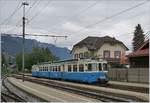 Drei blaue Triebwagen am Ende ihrer Laufbahn: Nach langen Jahren Pause bei der Neu-Beschaffung von Triebfahrzeugen, konnten bei der MOB 1968 vier dieser formschönen ABDe 8/8 in Betrieb genommen