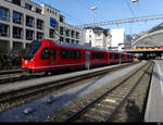 RhB - Triebzug ABe 4/16  3119 bei der ausfahrt aus dem Bahnhof in Chur am 19.02.2021