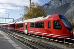 RhB Capricorn ABe 4/16 3119 am 13.11.22 beim Bahnhof Felsberg abgestellt.