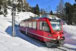 RhB ABe 8/12 3509  Placidus Spescha  in der Montebello Kurve unterwegs nach St.