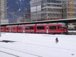 RhB - Triebzug ABe 8/12 3502 im Bahnhof Landquart am 02.01.2015