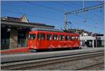 Noch einmal, etwas detaillierter der AUF dem Bahnsteig von Rheineck stehende BDeh 1/2 der AB RhW Bahn, der auf die Abfahrt nach Walzenhausen wartet.