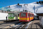 Am 21.02.2021 stehen TPC/BVB BDeh 2/4 25 und BDeh 4/4 82 in der Endstation Col de Bretaye.