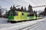 Transports publics du Chablais TPC Winteridylle auf dem BVB Streckenabschnitt Villars - Col-de-Bretaiye vom 18.