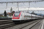 ICN 500 019  Friedrich Glauser  durchfährt am 27.02.2023 den Bahnhof Rupperswil.
