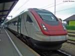 Ein schweizer ICN  Mani Matter  steht am 02.08.2005 in Konstanz um kurz darauf nach Biel zu fahren.