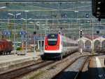 SBB - ICN  Minister Kern bei der einfahrt in den Bahnhof Delemont am 16.04.2011