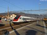 RABDe 500 024-5 ''Ernest von Stockalper'' am 29.11.2011 als ICN 1631 nach Basel in Delmont.