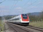 SBB RABDe 500(ICN)Doppeltraktion als IR 513 Genve-St.Gallen bei Algetshausen-Henau am 15.03.03