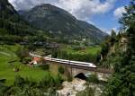 Ein ICN nach Lugano am 29.08.2013 bei Wassen.