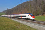 RABe 501 006-7 Giruno fährt Richtung Bahnhof Tecknau.