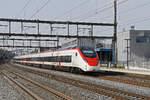 RABe 501 019-0 Giruno durchfährt am 09.03.2026 den Bahnhof Rupperswil.