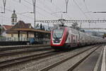 RABe 502 208-7 Twindexx durchfährt am 26.01.2023 den Bahnhof Rupperswil.