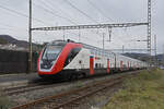 RABe 502 208-7 Twindexx durchfährt am 26.02.2024 den Bahnhof Gelterkinden.