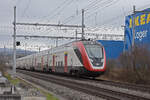 RABe 502 221-0 Twindexx fährt am 16.02.2024 Richtung Station Itingen.