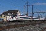 ETR 503 018-8 durchfährt am 03.03.2026 den Bahnhof Pratteln.