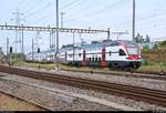 Nachschuss auf RABe 511 107 und RABe 511 ??? (Stadler DOSTO) SBB als IR 1966 (IR 36) von Zürich HB (CH) nach Basel SBB (CH), die den Bahnhof Pratteln (CH) durchfahren.
Aufgenommen von der Güterstrasse.
[10.7.2018 | 11:41 Uhr]