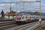 RABe 511 011 KISS durchfährt den Bahnhof Rupperswil. Die Aufnahme stammt vom 07.02.2022.