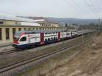 SBB - Doppelstockzug RABe 511 002-1 hinter dem SBB Depot in Biel am 26.02.2011