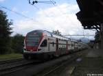 RABe 511 015 am 19.9.2012 in Hornussen anlsslich einer Instruktionsfahrt. Ansosnten halten keine Zge mehr in diesem zum Anschlussgleis degradierten Bahnhof am Bzberg, wo 1994 der Regionalverkehr eingestellt wurde.