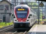 SBB - Triebzug RABe 511 026 mit 511 108 unterwegs als IR bei der durchfahrt im Bahnhof Prattelen am 05.05.2014